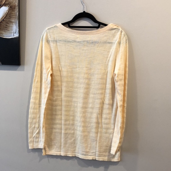 Pale yellow long sleeve top. - Picture 2 of 5